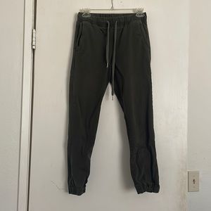 Army green jogger style pants